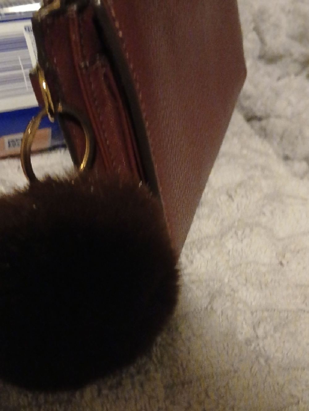 Michael Kors Burgundy Pebbled Leather Zip Clutch Wallet with Gold Logo - Picture 3 of 5
